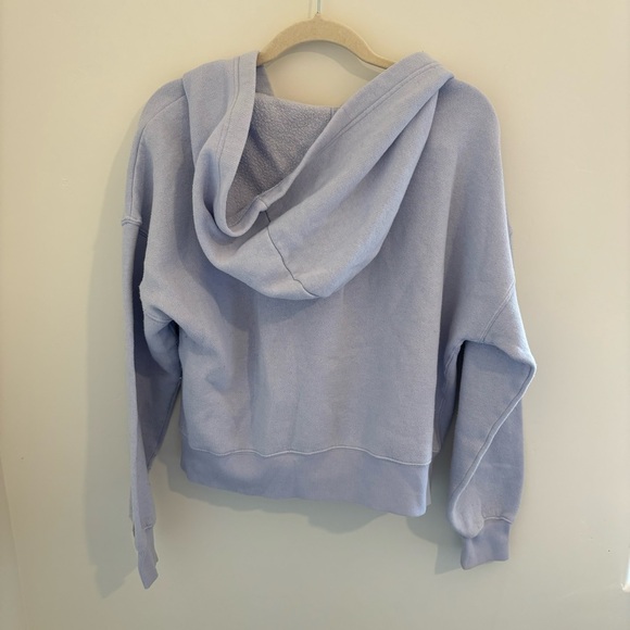 Free People Movement Believe It Hooded Lace Up Pullover Sweatshirt Blue - Picture 5 of 7